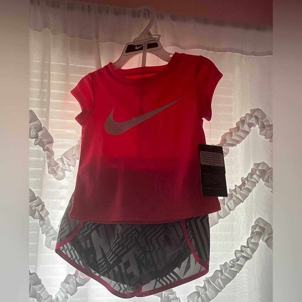 Nike Pink and Gray Kids' Activewear Set